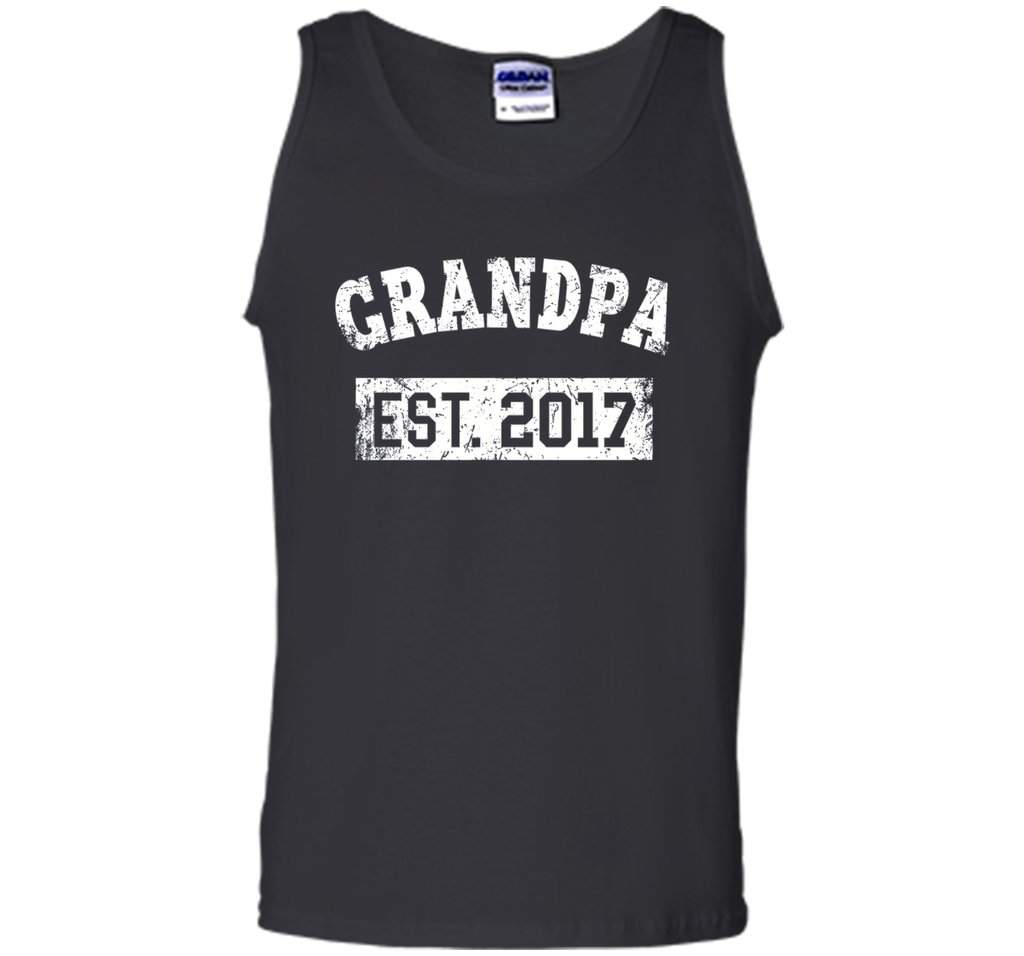 Mens Grandpa Est. 2017 Shirt: New Baby Established Gift T-Shirt