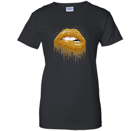 Gold Glitter Lips T-Shirt