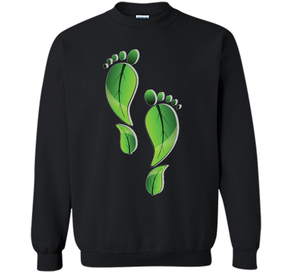 Green Leaf Foot Prints Environmental T Shirt