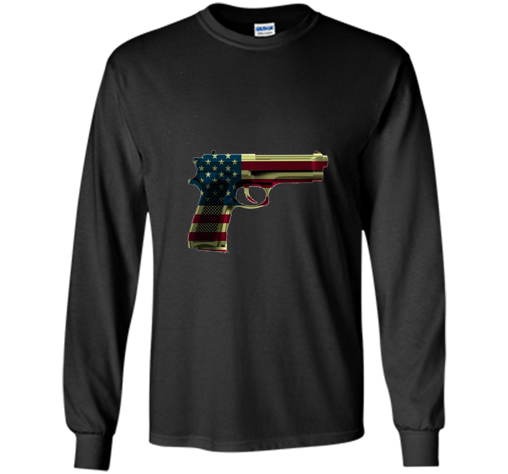 Red White And Blue Gun Flag  4TH Of July T-shirt