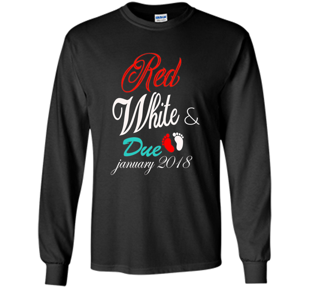 Womens Red White and Due in January 2018 Shirt