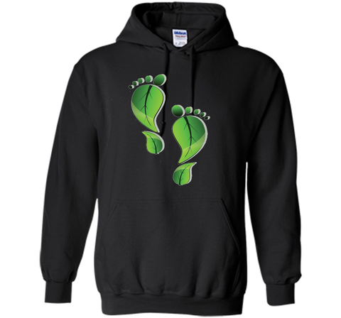 Green Leaf Foot Prints Environmental T Shirt
