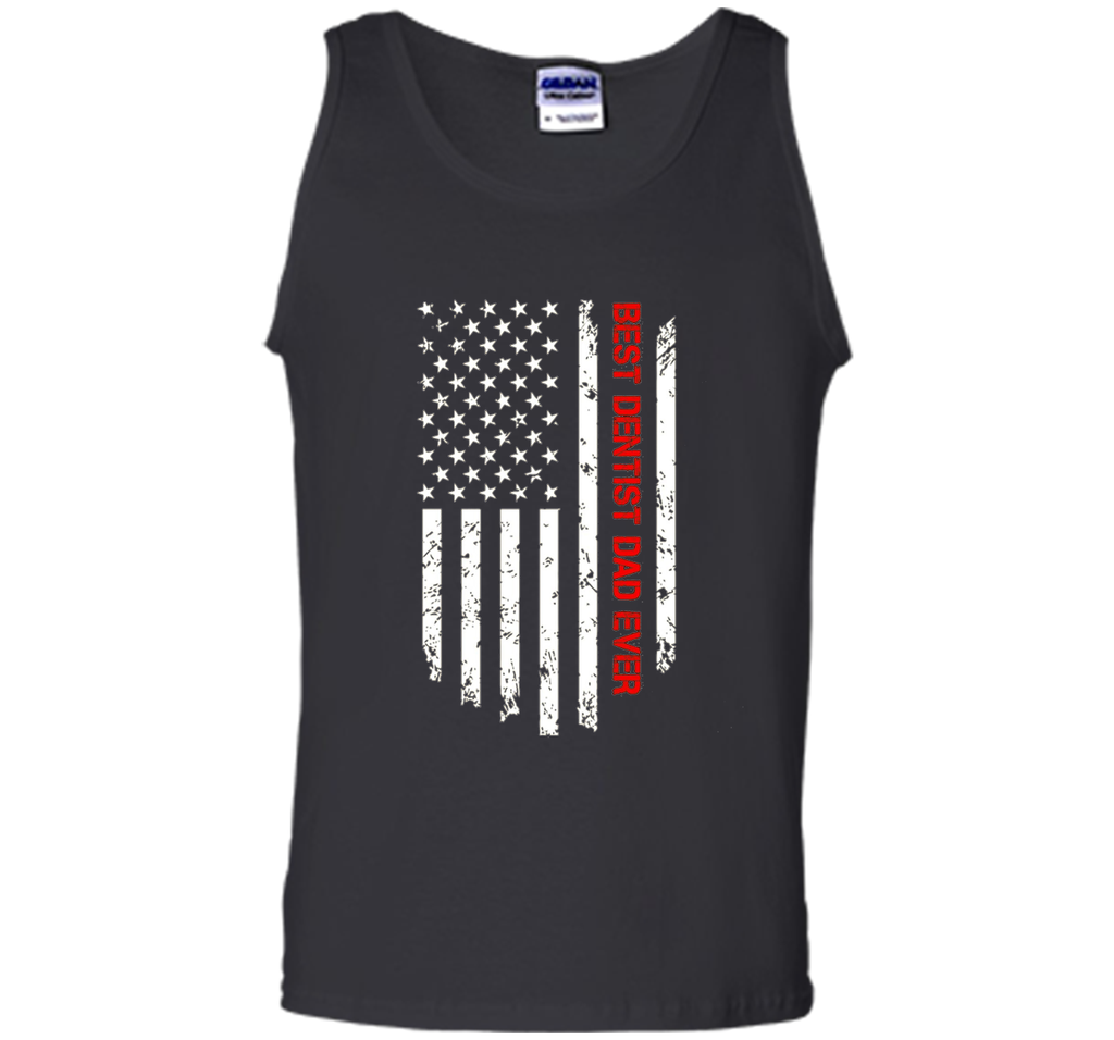 Men's Best Dentist Dad Ever USA Flag Tshirt For Fathers Day