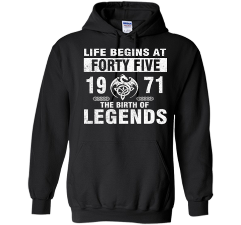 45th Birthday Gifts - Made 1971 The Birth Of Legends Tshirt