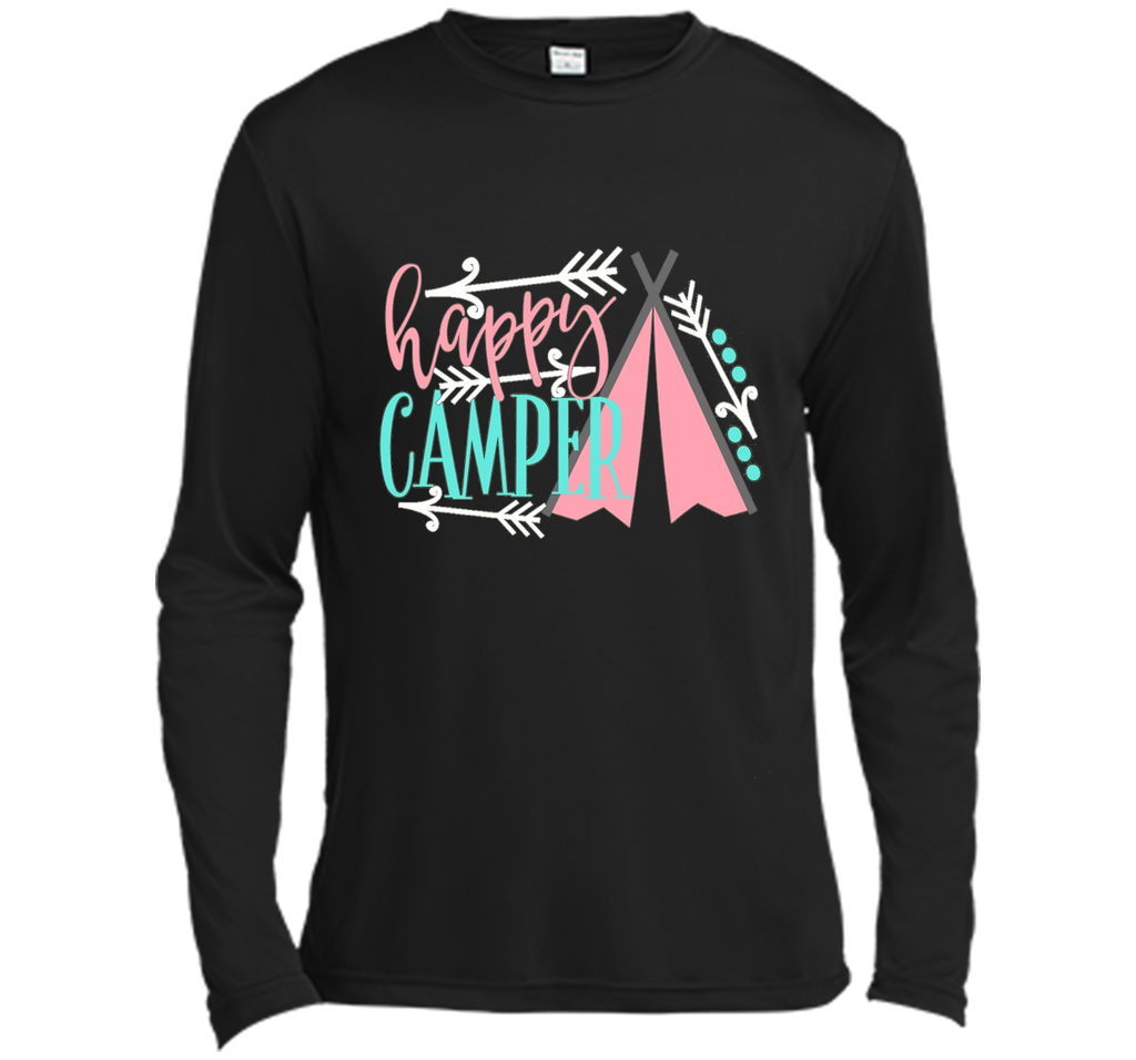 Happy Camper Shirt Girly Pink Tent Tribal Arrow Camping Mom