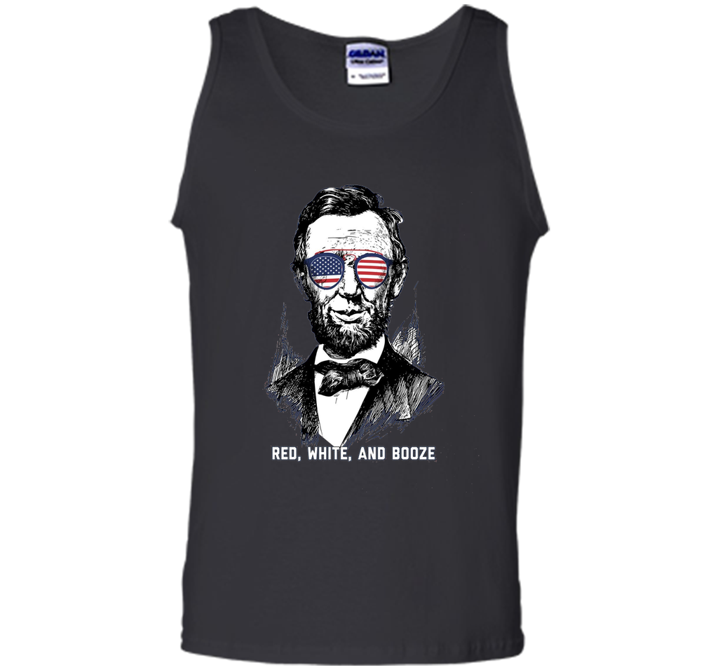 Red, White, and Booze - Lincoln Funny Independence Day Shirt