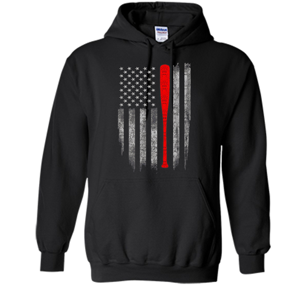 Baseball American Flag T-Shirt - Baseball Bat Flag T Shirt