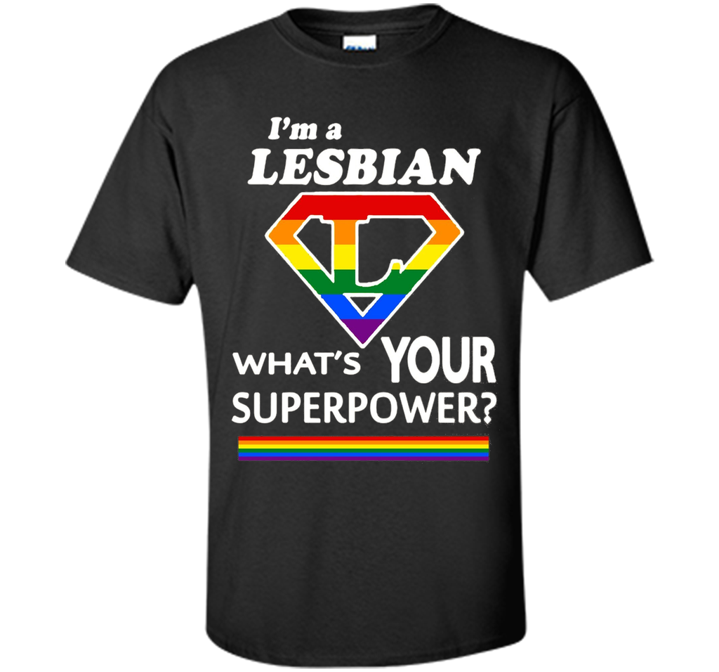 a lesbian whats your superpower rainbow gay pride flag shirt