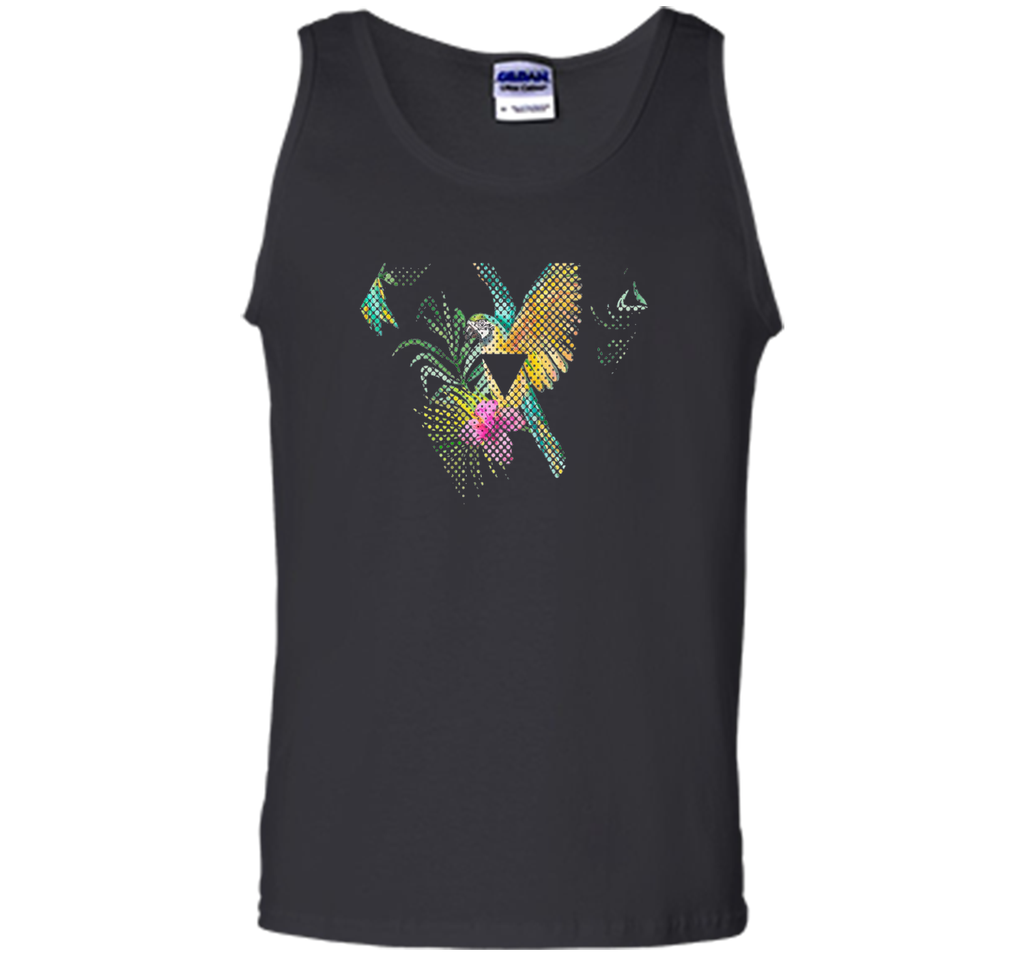 Tropical Parrot Dotted Triangle Trendy Shirt