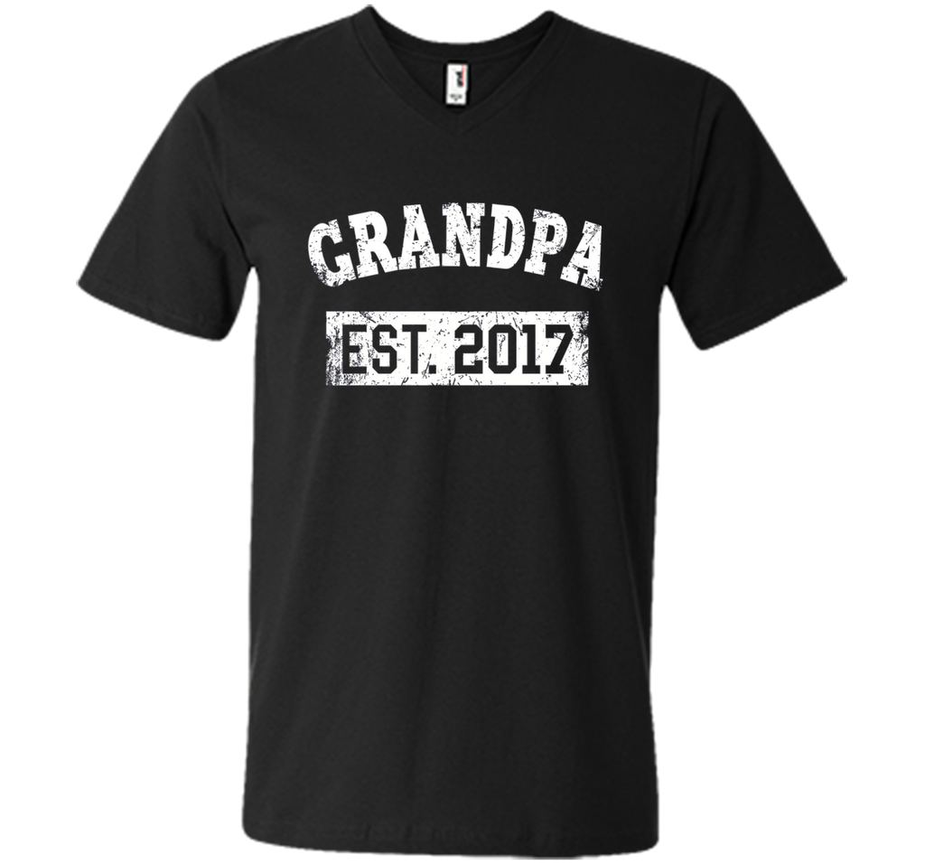 Mens Grandpa Est. 2017 Shirt: New Baby Established Gift T-Shirt