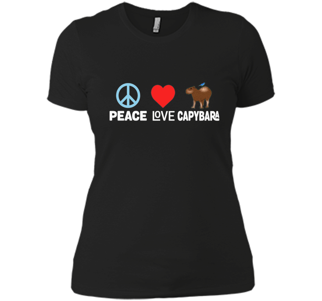 Peace Love Capybara T-Shirt - Funny Animal Giant Rodent Tee
