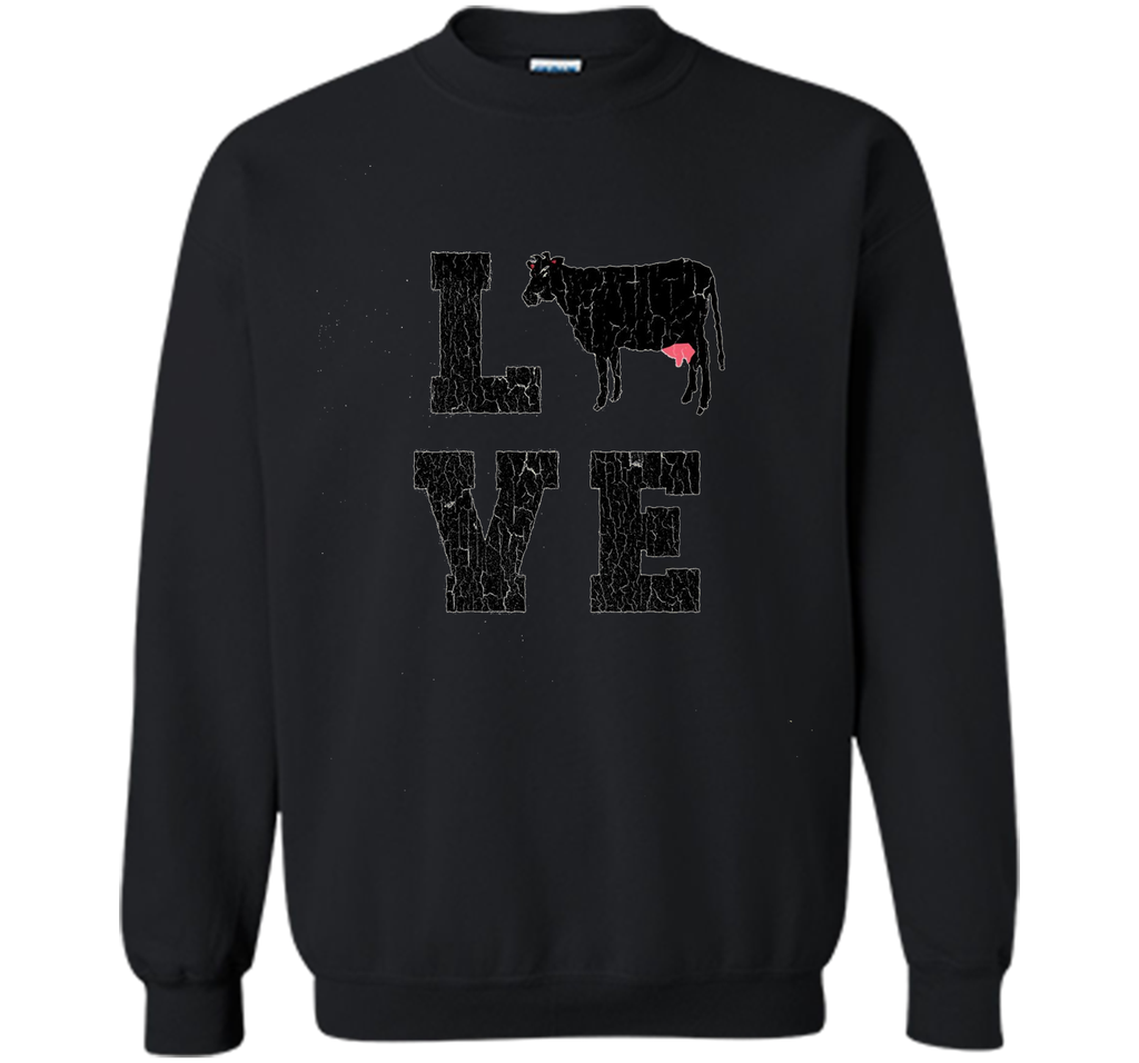 I Love Heart Cow Funny T-shirt vintage cattle Farmer Tee