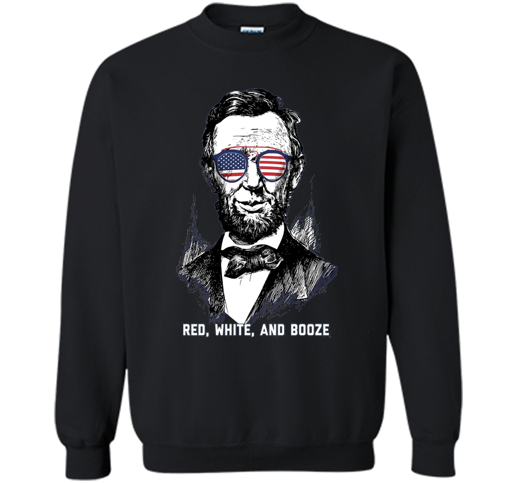Red, White, and Booze - Lincoln Funny Independence Day Shirt