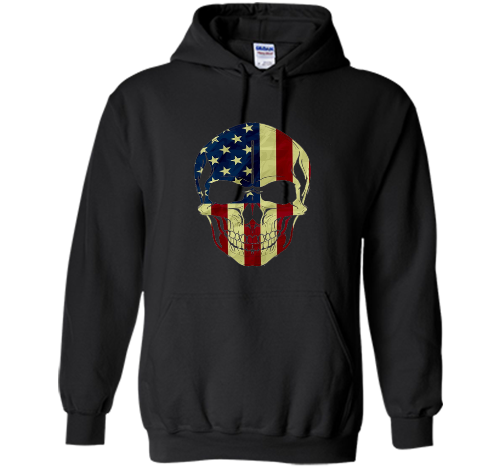 Skull Head Red White And Blue Flag Skull - 4TH Of July Shirt