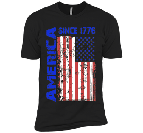 America Since 1776 Flag Tshirt Blue Red White Day 4th of Jul