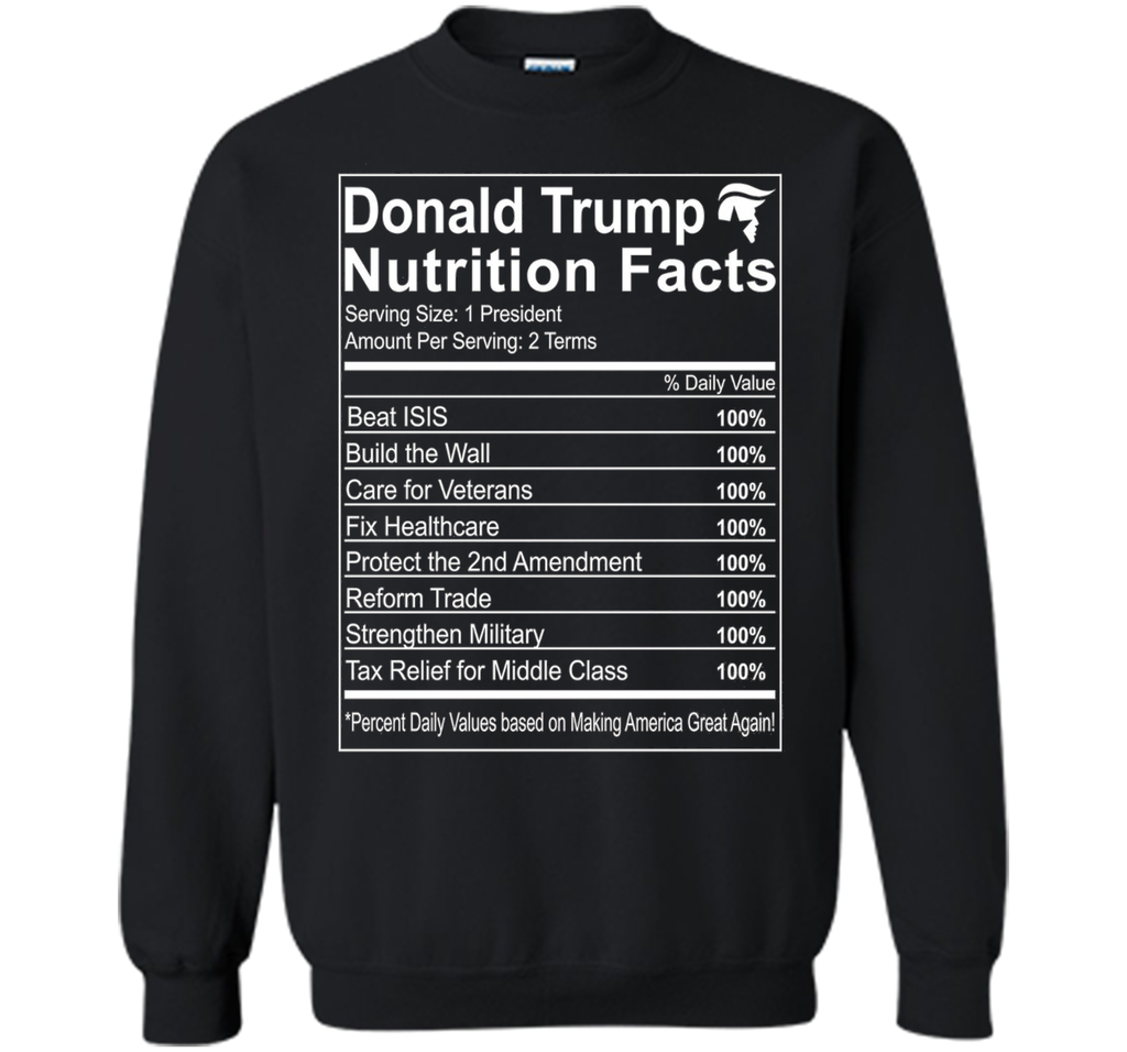 Donald Trump Nutrition Facts Make America Great Shirt