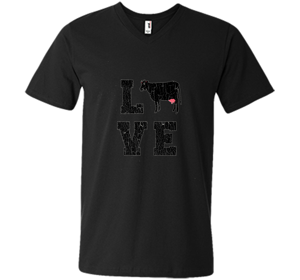 I Love Heart Cow Funny T-shirt vintage cattle Farmer Tee