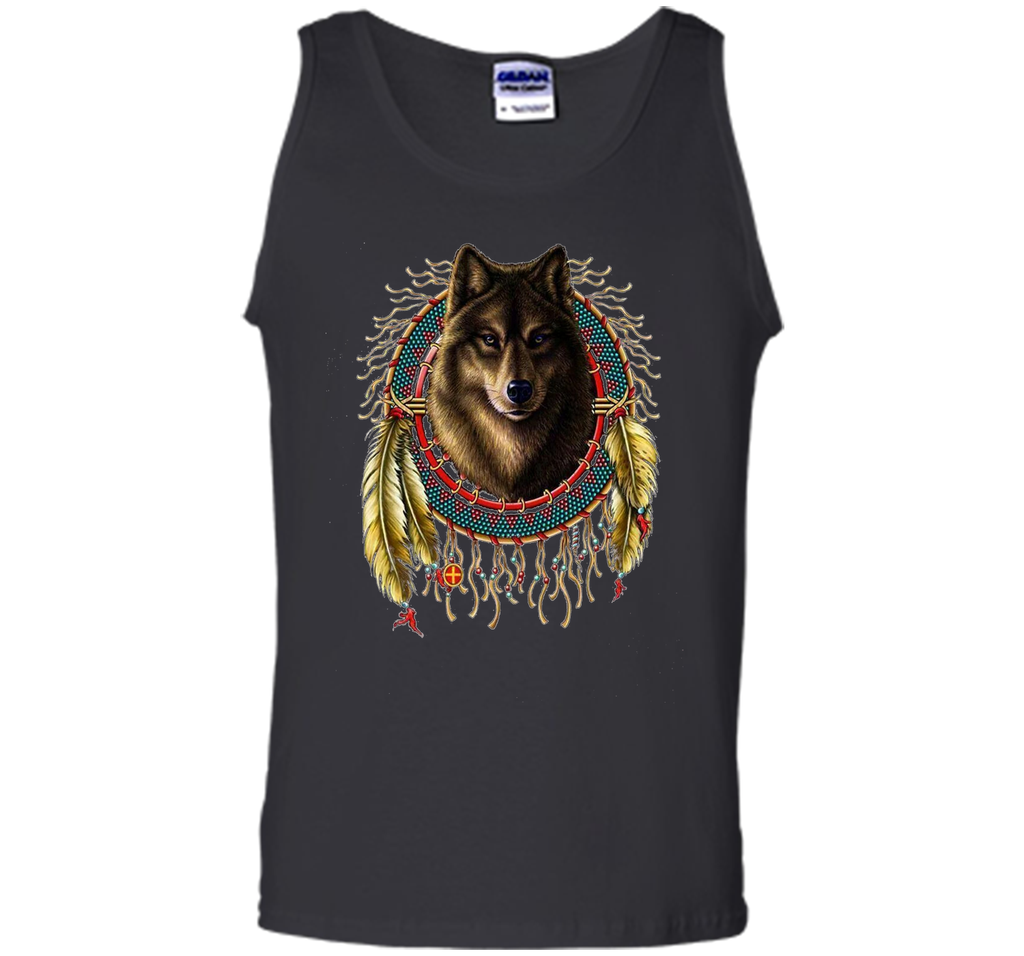 Native American T shirt - Wolf Dream Catchers