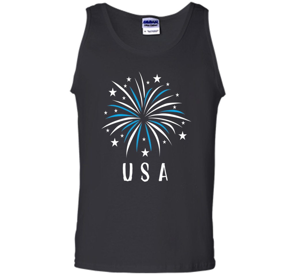 Fireworks USA Shirt 4th of July Clothing for Women Kids