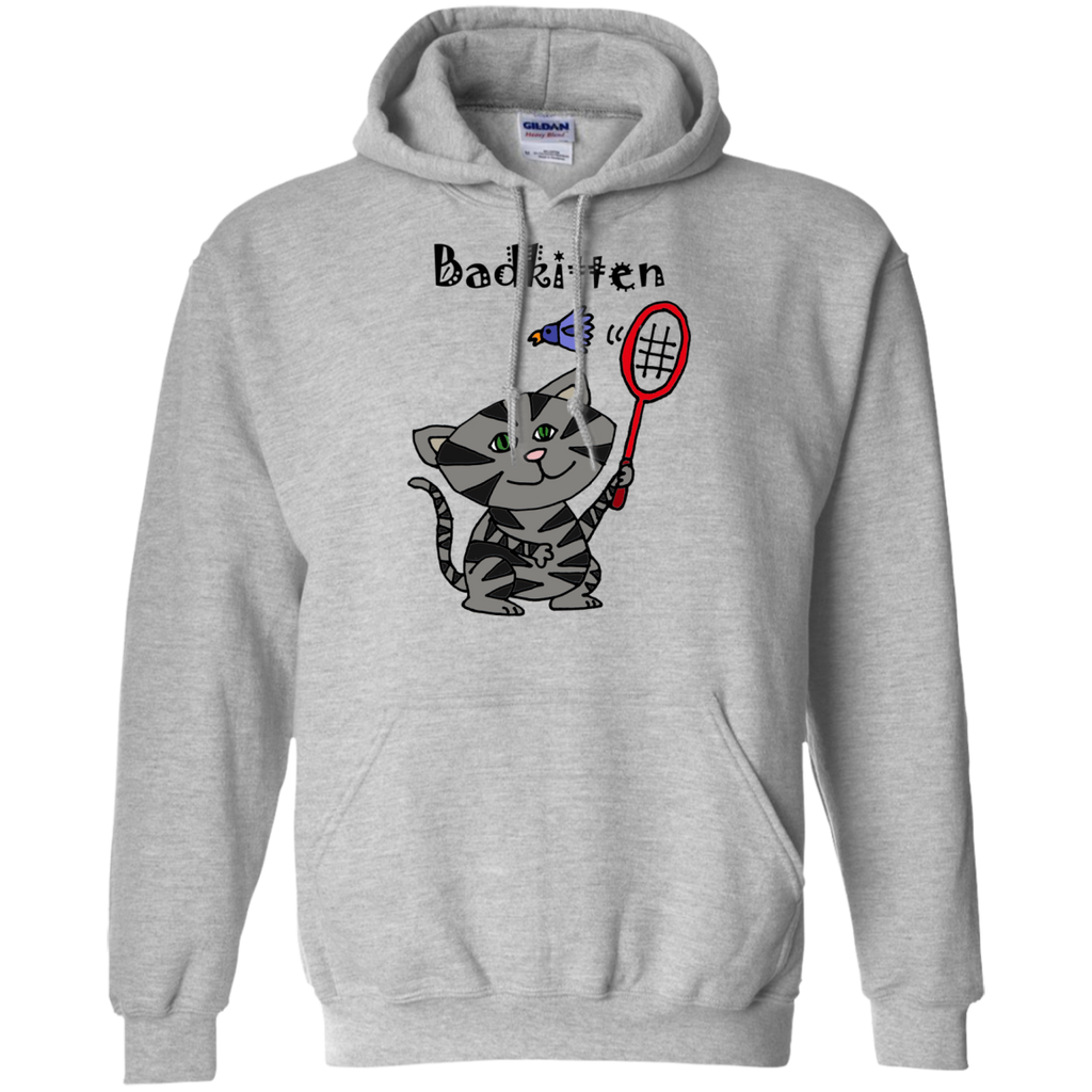 cool funny bad kitten playing badminton T-Shirt