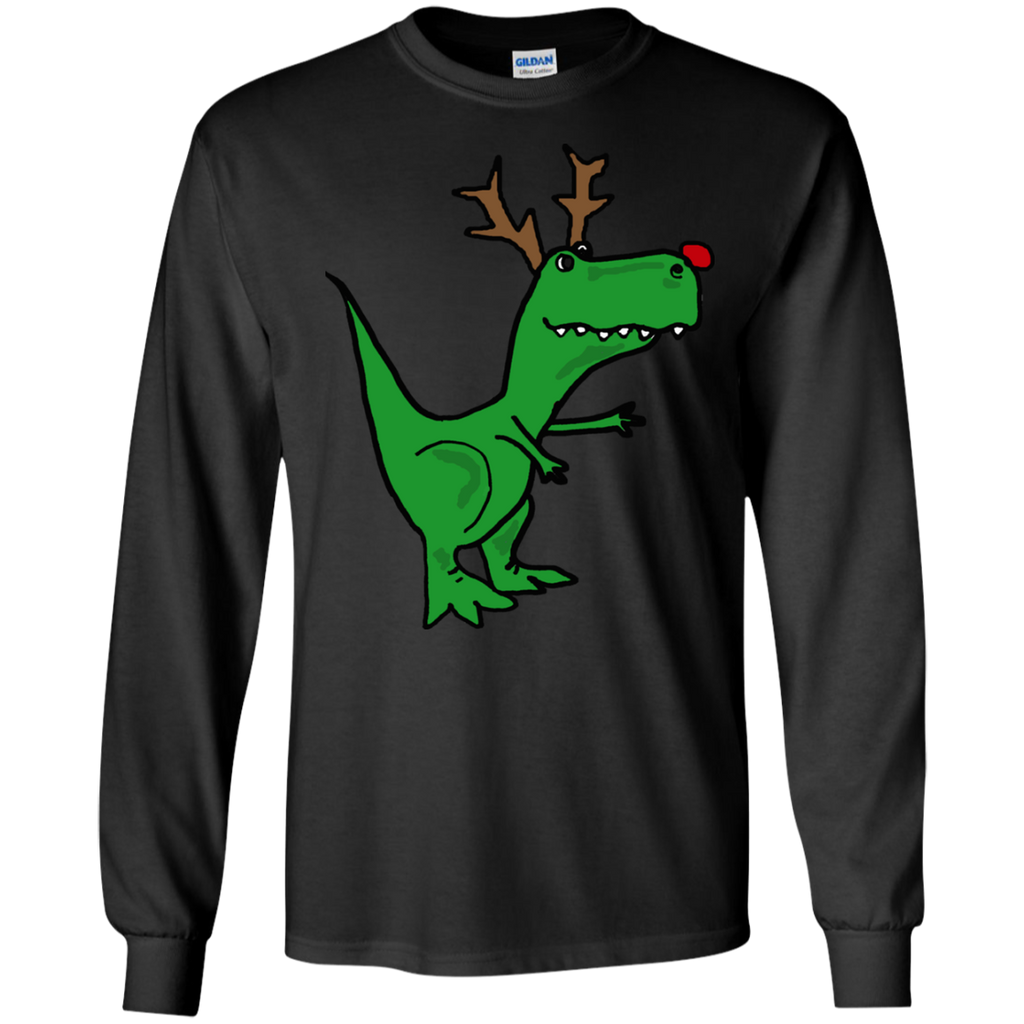 cool funny christmas t-rex dinosaur with antlers holiday sweater T-Shirt