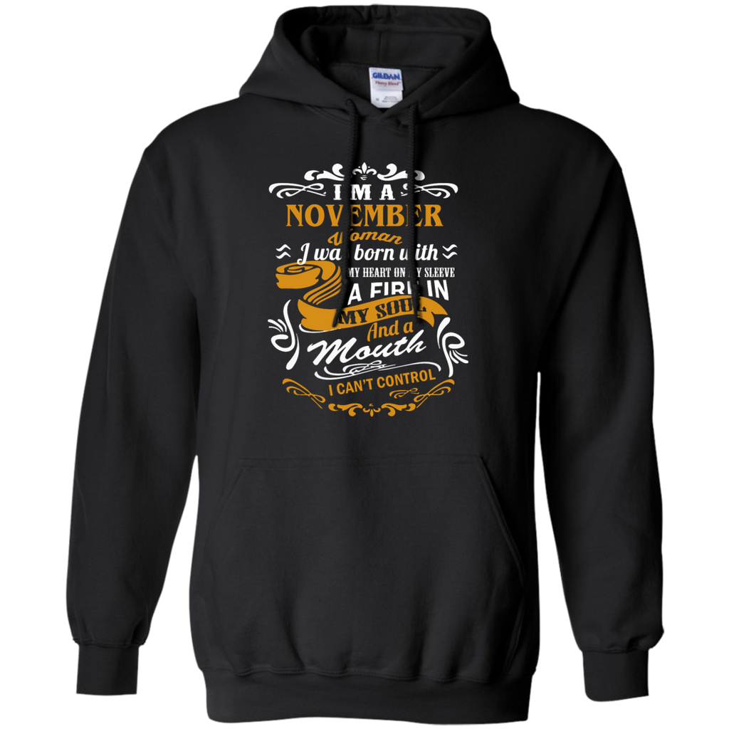 i'm a november woman i was born with my heart on my sleeve T-Shirt