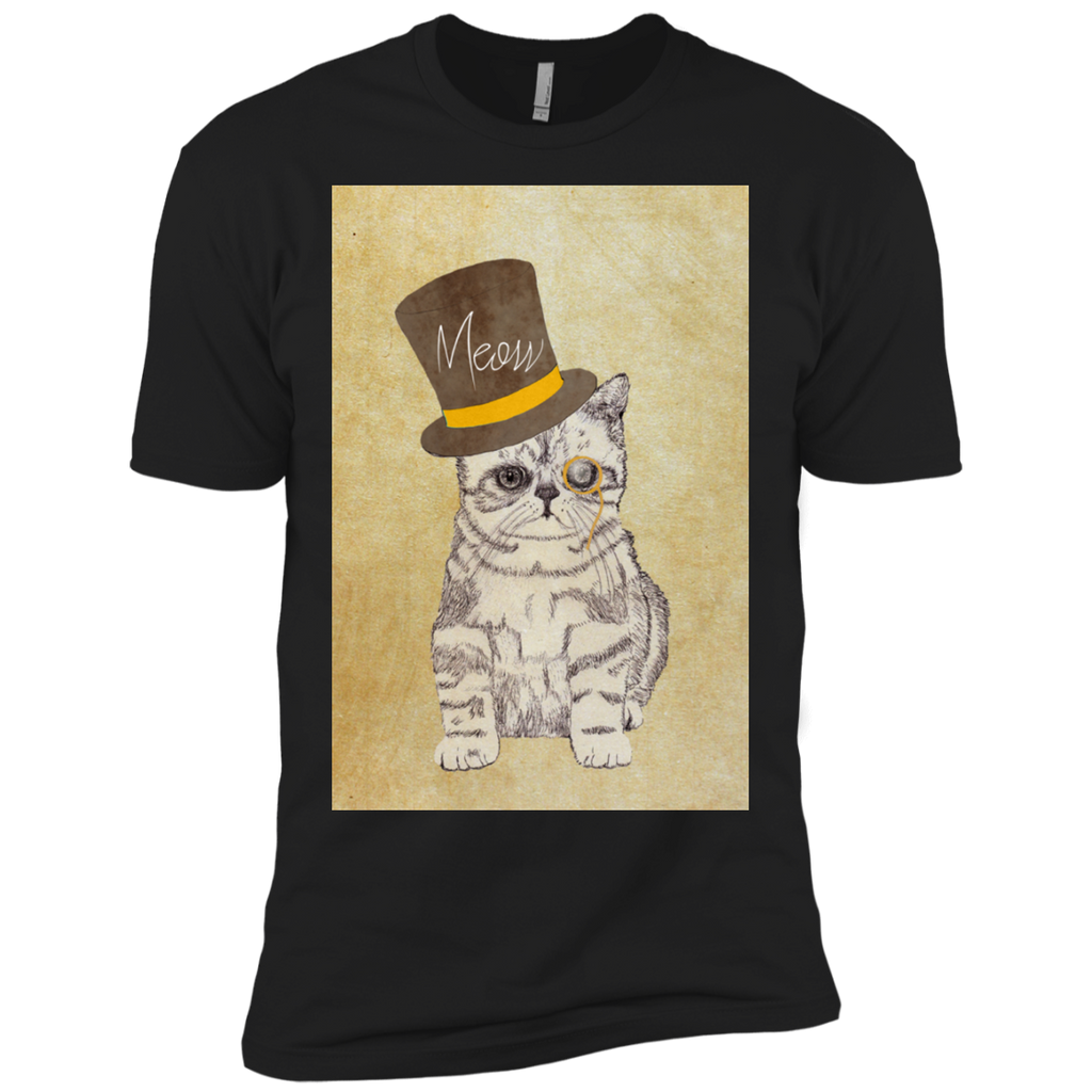 funny cute kitten cat sketch monocle and top  t- T-Shirt