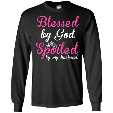 blessed by god, spoiled by my husband matching family T-Shirt
