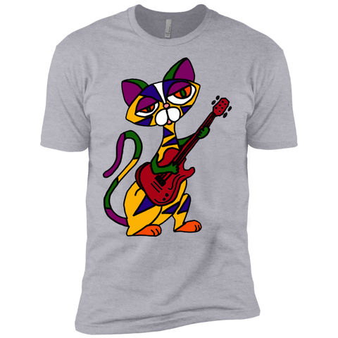 funny funky colorful cool cat playing electric guitar sweatshirt T-Shirt