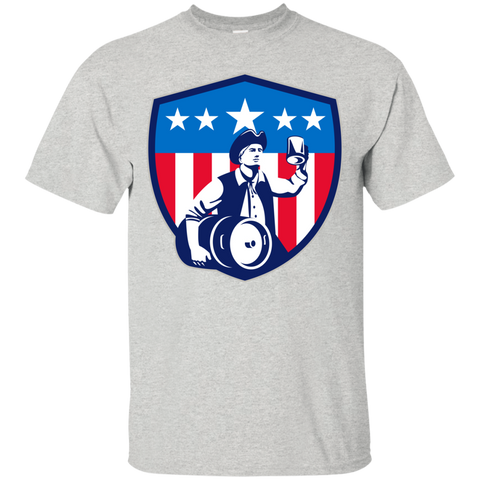 american patriot beer keg flag crest retro T-Shirt