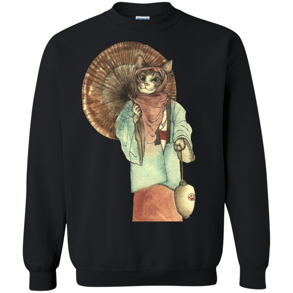japanese umbrella cat with lantern t- T-Shirt