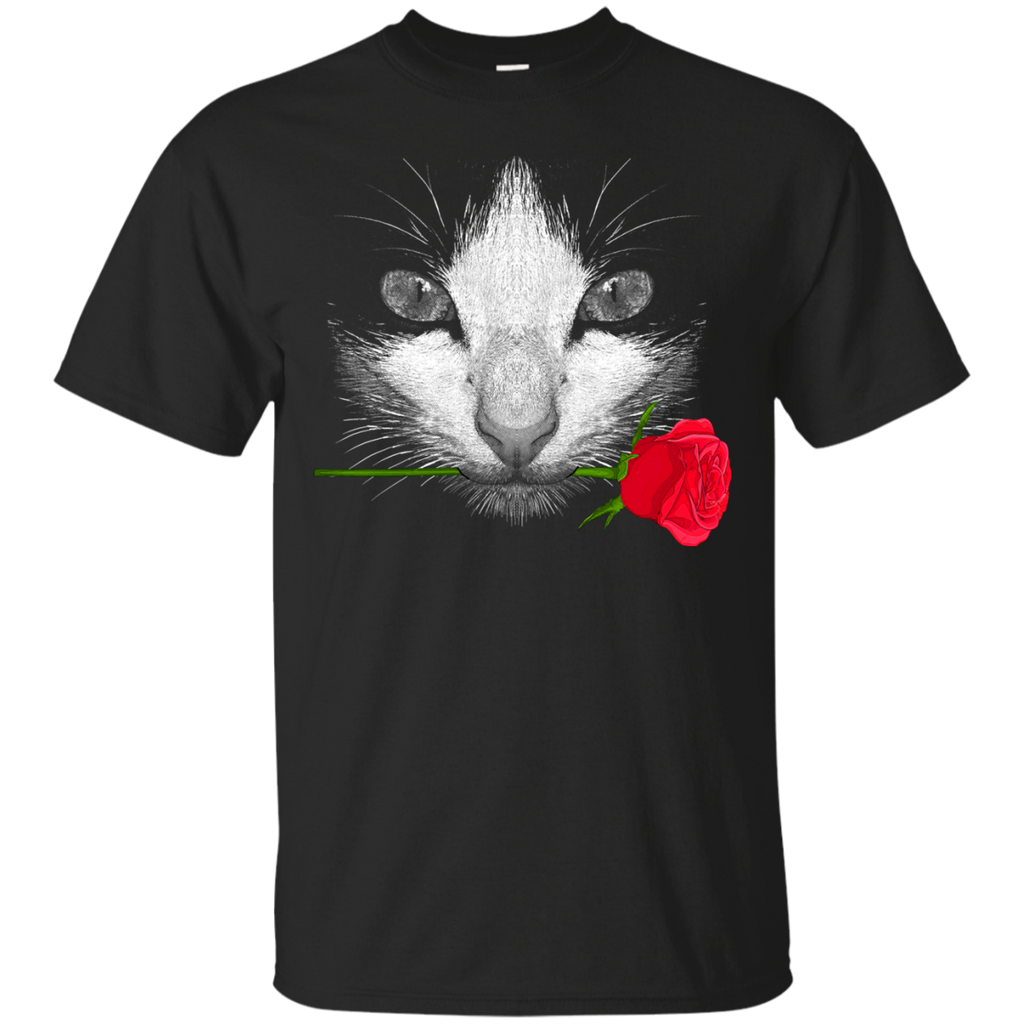 black cat with rose sweatshirt T-Shirt