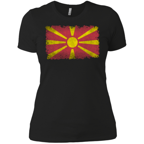 flag of macedonia in vintage retro style T-Shirt
