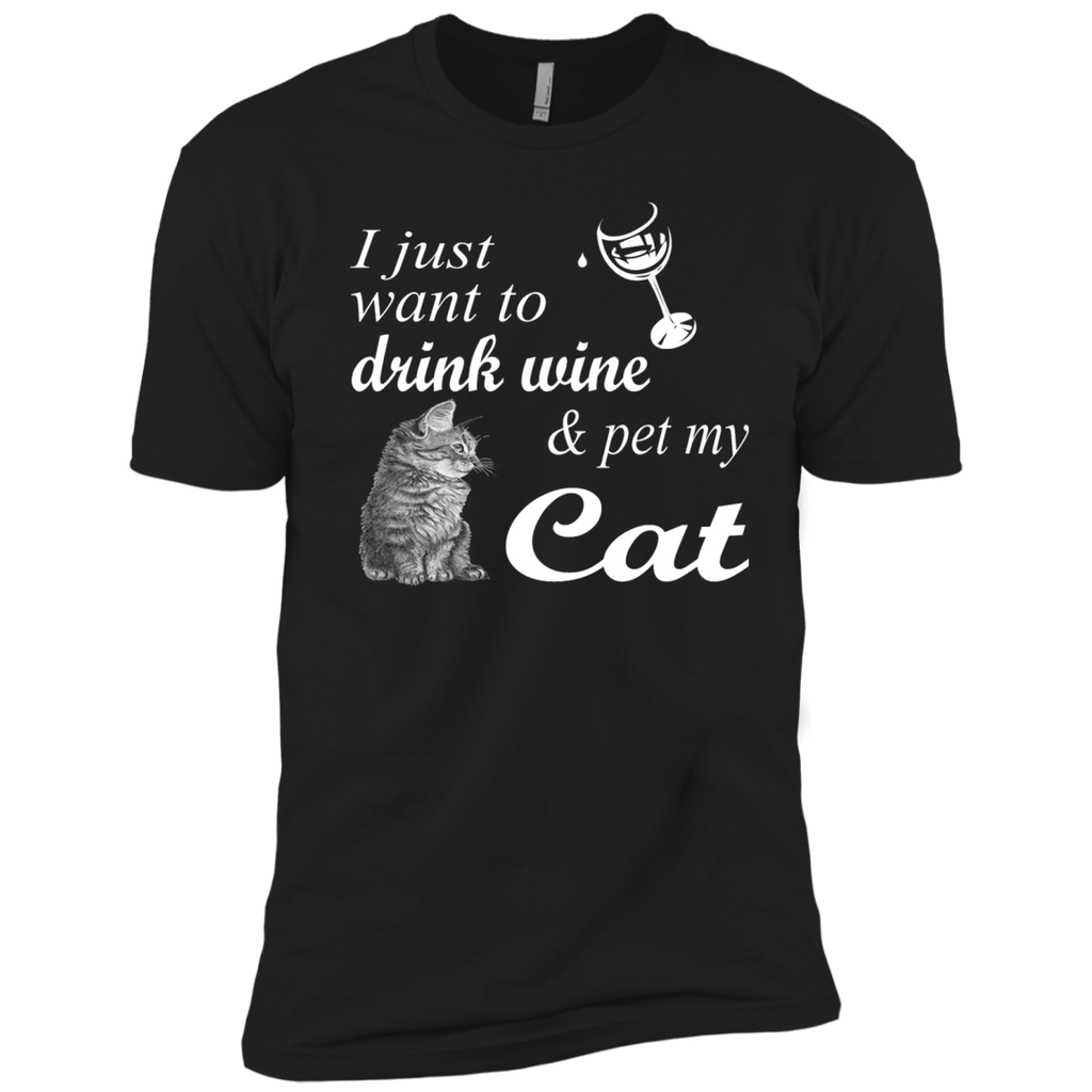 drink wine & pet my cat t- T-Shirt