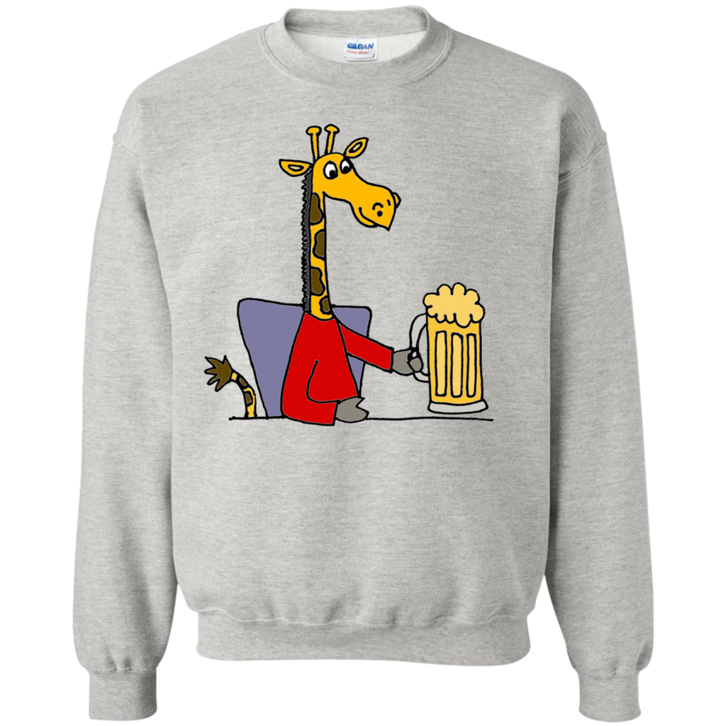 funny cool giraffe drinking tall mug of beer T-Shirt
