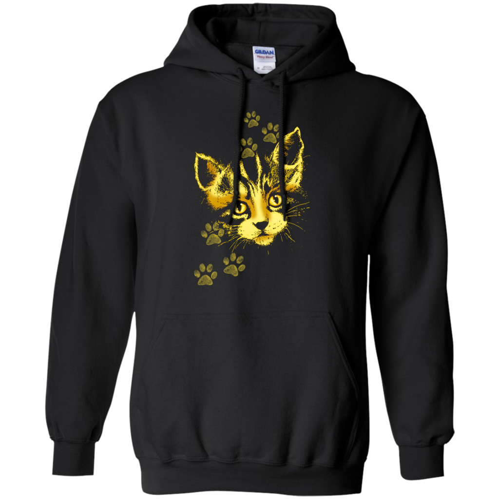 cute cat portrait with paws prints sweatshirt T-Shirt