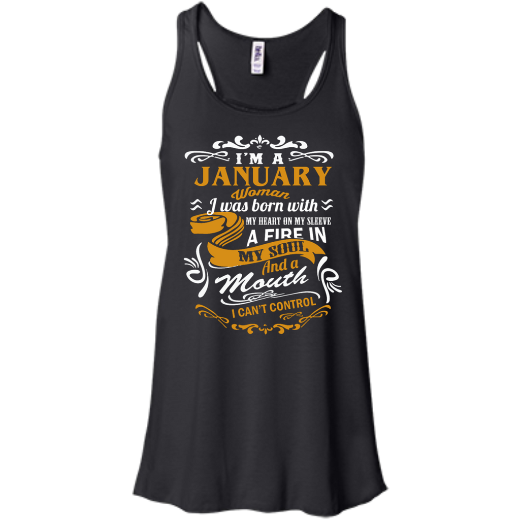 i'm a january woman i was born with my heart on my sleeve T-Shirt