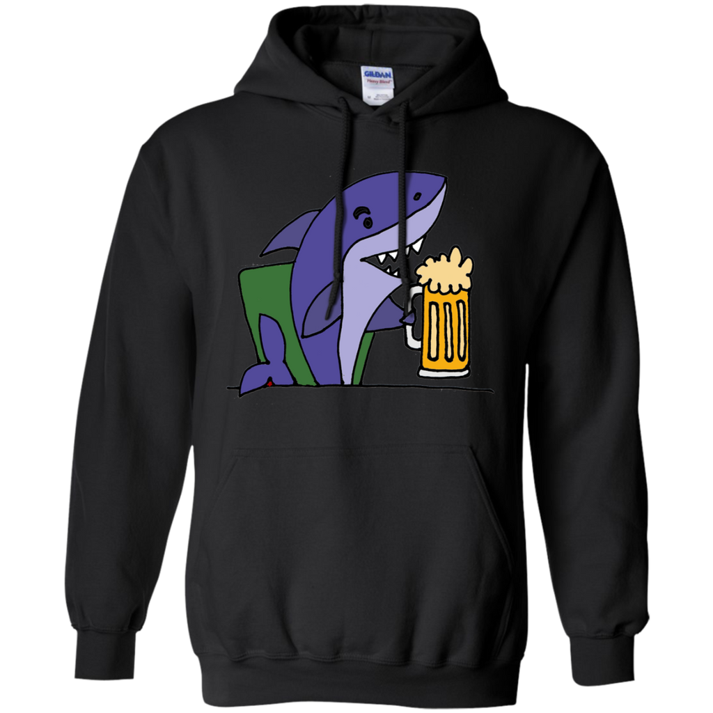funny cool shark drinking glass of beer T-Shirt