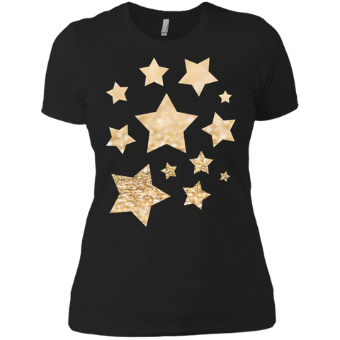 beautiful champagne gold glitter sparkles stars T-Shirt
