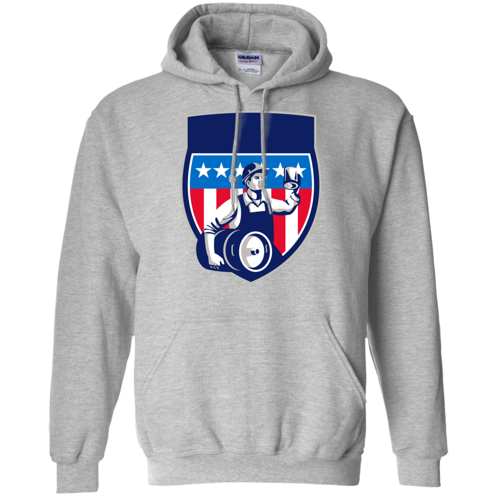 american construction worker beer keg crest retro T-Shirt