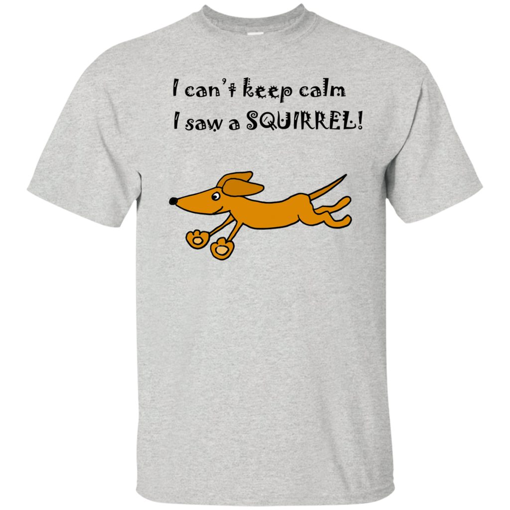 funny dachshund dog chasing dog keep calm cartoon T-Shirt