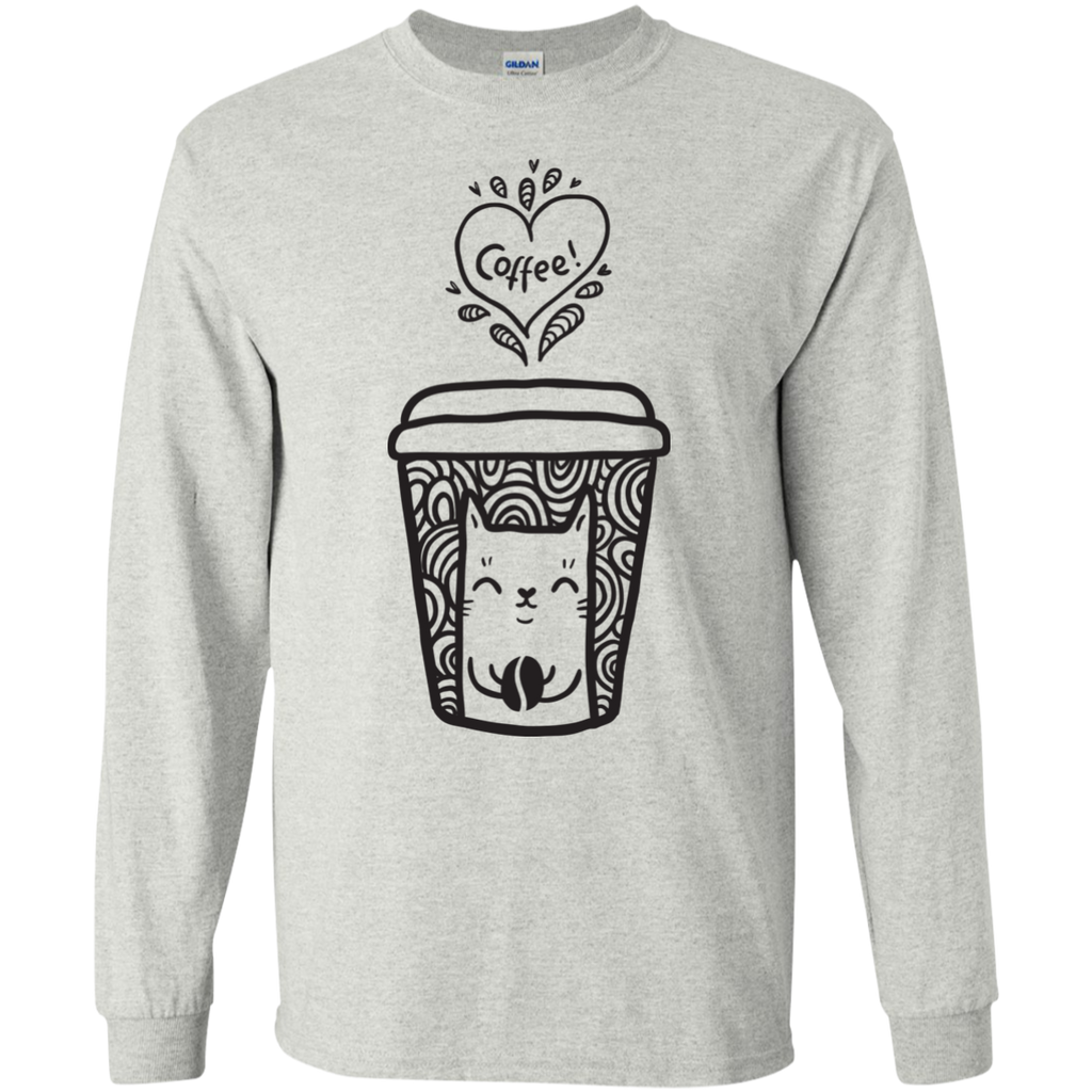 doodle coffee cat t- T-Shirt