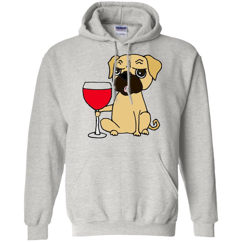 funny cool pug dog drinking red wine T-Shirt