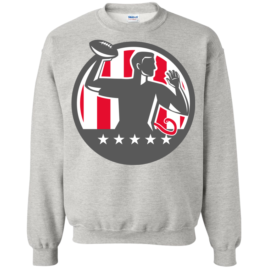 flag football qb player passing ball circle retro sweatshirt T-Shirt