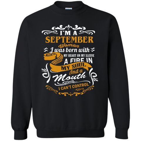 i'm a september woman i was born with my heart on my sleeve T-Shirt