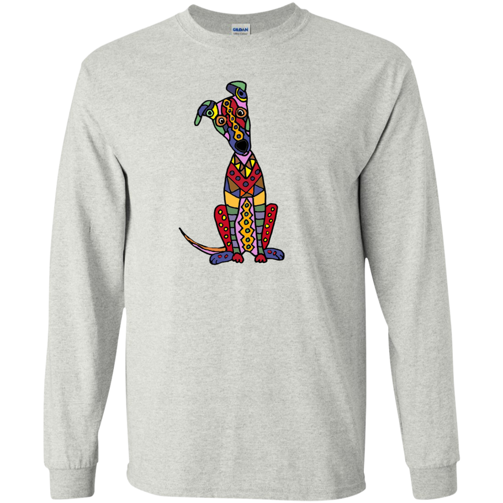 funny psychedelic greyhound dog abstract art T-Shirt