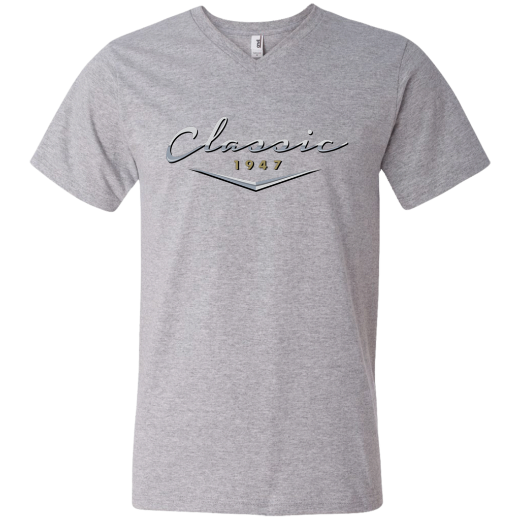 Men's Vintage Classic 1947 T Shirt / 70th Birthday Gifts for Him 982 Anvil Men's Printed V-Neck T-Shirt
