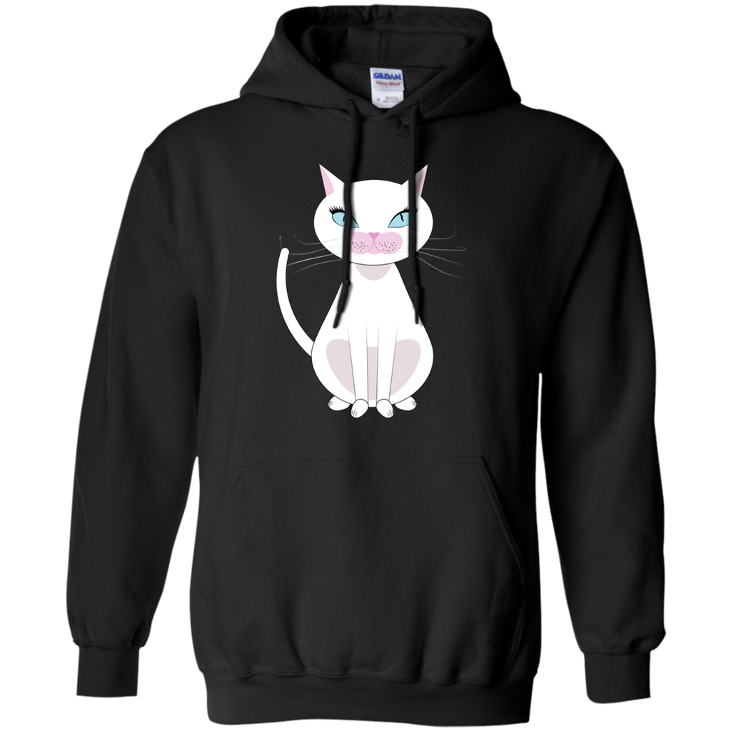 cartoon white cat t- T-Shirt