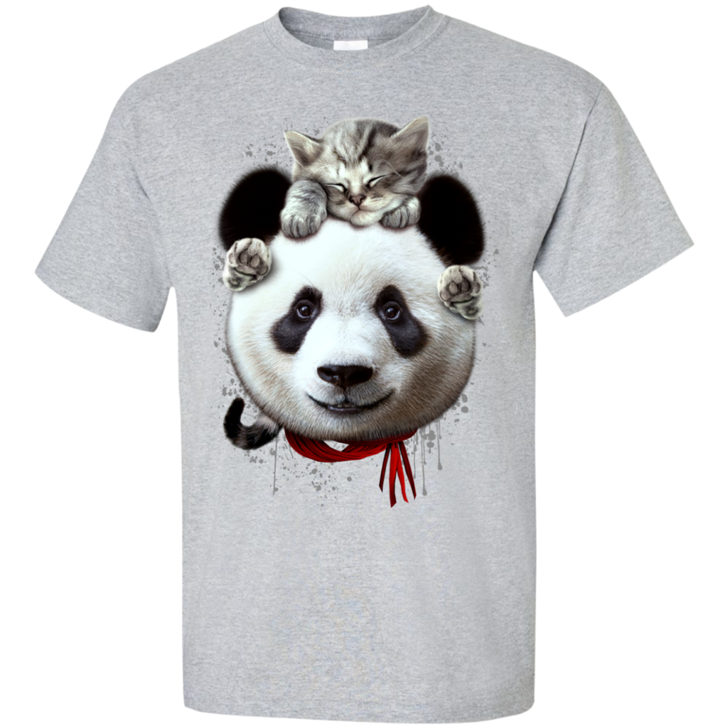 cat on panda T-Shirt