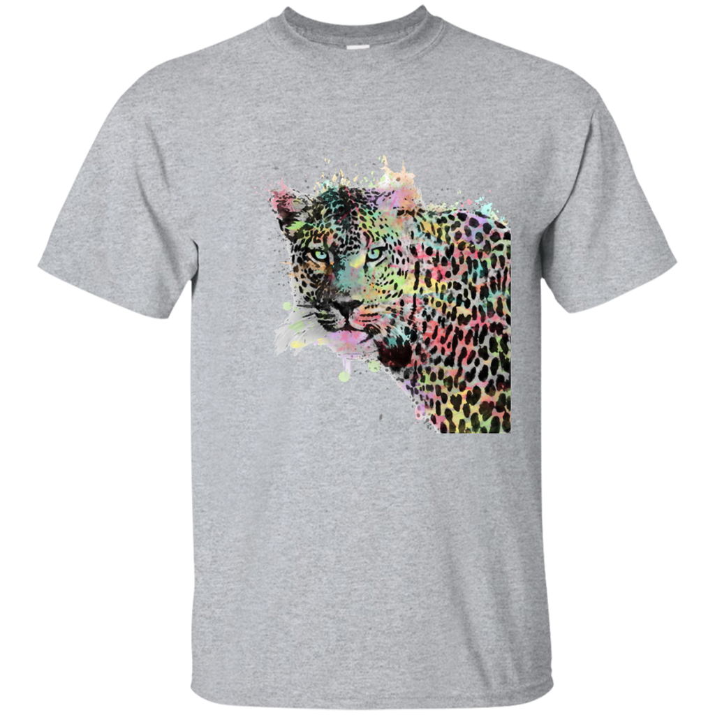 cool leopard animal watercolor splatters abstract paint sweatshirt T-Shirt
